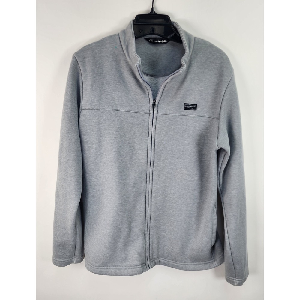 Travis Mathew Koozie 2.0 Zip-Up Sweatshirt Jacket Men's S Light Gray